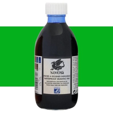 Tienda online Manualidades - Tinta China dibujo Nan-King Verde Lefranc, 250 ml.
