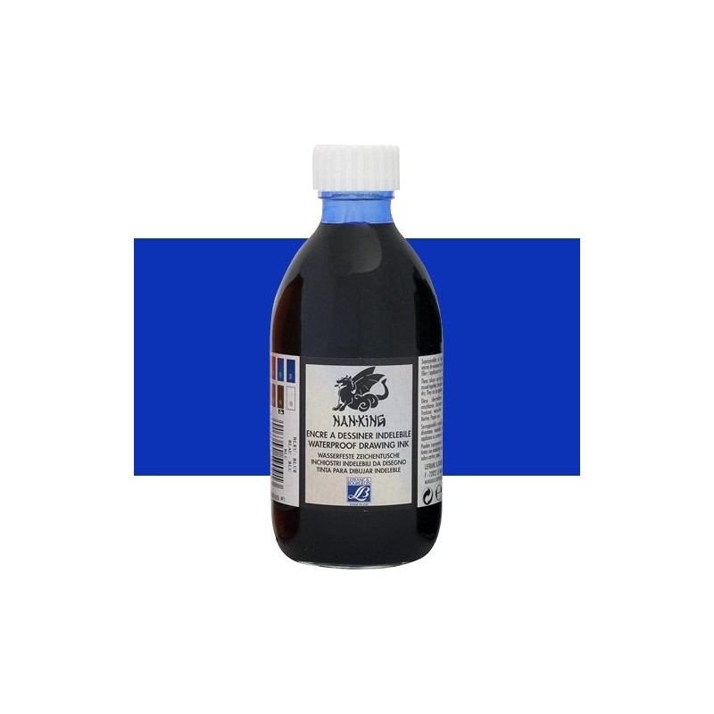 Tienda online Manualidades - Tinta China dibujo Nan-King Azul Lefranc, 250 ml.