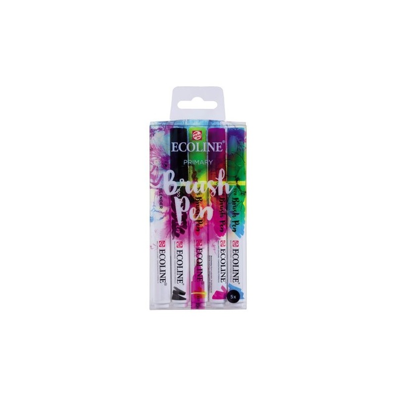 Material Bellas Artes - Pintura - Estuche Acuarela ROTULADOR Ecoline Primary Brush Pen 5 ud | totenart.com