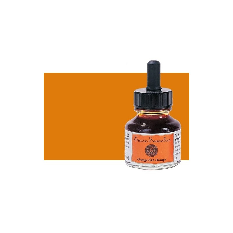 Material Bellas Artes - Pintura - Tinta dibujo Naranja 641, 30 ml. con cuentagotas Sennelier | totenart.com