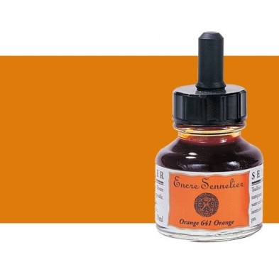 Material Bellas Artes - Pintura - Tinta dibujo Naranja 641, 30 ml. con cuentagotas Sennelier | totenart.com