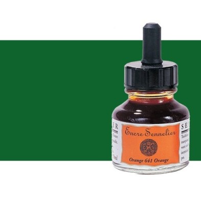 Material Bellas Artes - Pintura - Tinta dibujo Verde oscuro 803, 30 ml. con cuentagotas Sennelier | totenart.com