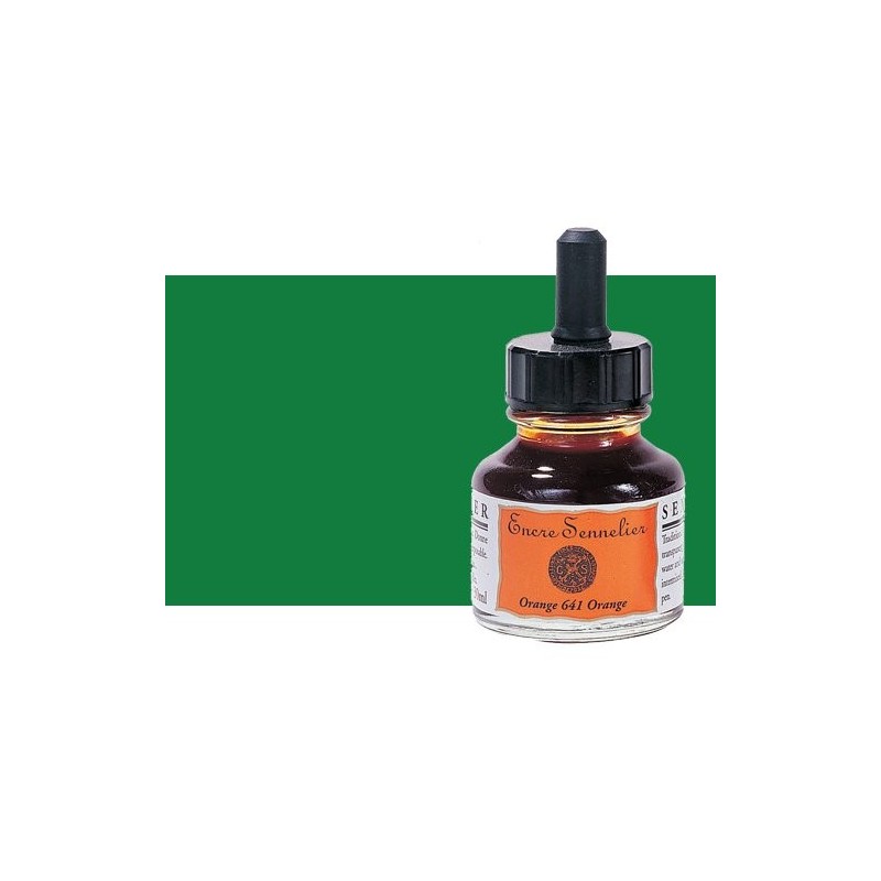 Material Bellas Artes - Pintura - Tinta dibujo Verde primavera 873, 30 ml. con cuentagotas Sennelier | totenart.com