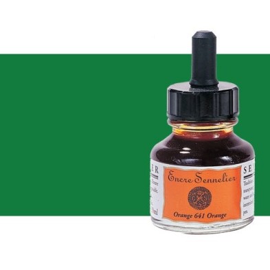 Material Bellas Artes - Pintura - Tinta dibujo Verde primavera 873, 30 ml. con cuentagotas Sennelier | totenart.com