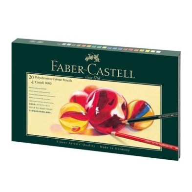 Material Bellas Artes – pintura-y-dibujo - Estuche 20 Polychromos + 4 lápices 9000 Faber Castell | totenart.com