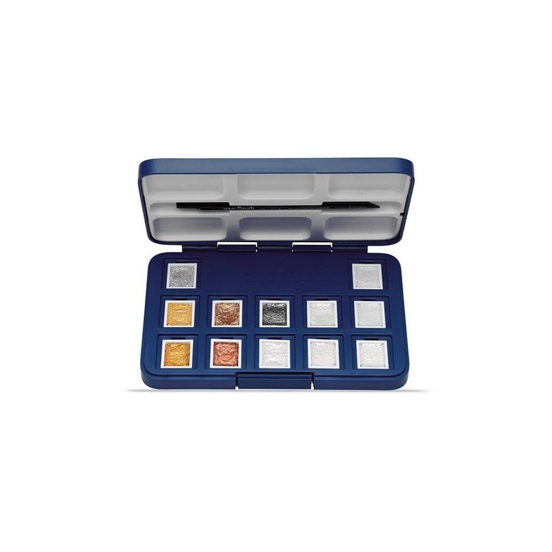 Material Bellas Artes - Pintura - Caja con 12 acuarelas Van Gogh 1/2 godet y pincel POCKET BOX. | totenart.com