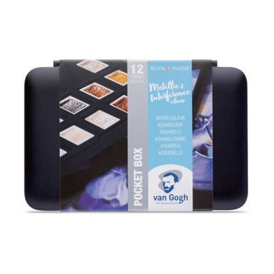 Material Bellas Artes - Pintura - Caja con 12 acuarelas Van Gogh 1/2 godet y pincel POCKET BOX. | totenart.com