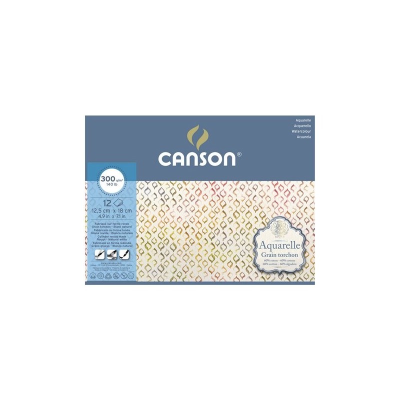 Material Bellas Artes – pintura-y-dibujo - Acuarela Canson (Block), 20h., 300 gr., 25x36 cm., Grano grueso | totenart.com