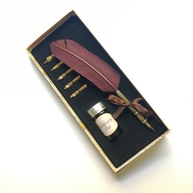 Kit de iniciación caligrafía (pluma, tinta y 5 plumillas)