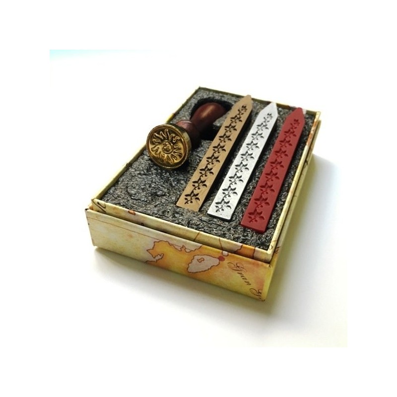 Material Bellas Artes - Dibujo - Set Caligrafía 3 lacres de colores y Sello Sol | totenart.com