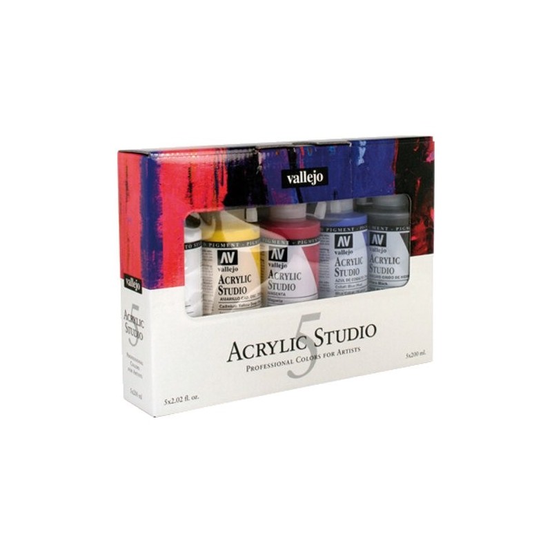 Material Bellas Artes - Pintura - Set Acrílico Studio Vallejo 5 colores (200 ml) | totenart.com