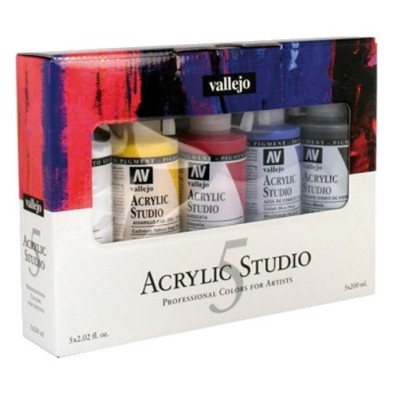 Material Bellas Artes - Pintura - Set Acrílico Studio Vallejo 5 colores (200 ml) | totenart.com