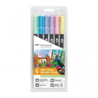 Material Bellas Artes-Dibujo-Rotulador Tombow Peach doble punta pincel 
