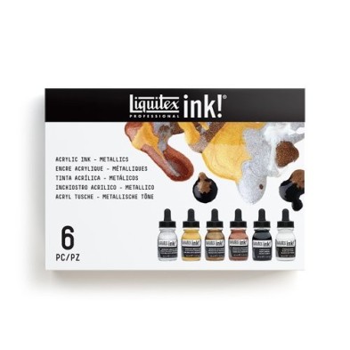 Material Bellas Artes - Pintura - Set Tintas Acrilicas Liquitex, 6 colores Metálicos, 30 ml. ** | totenart.com