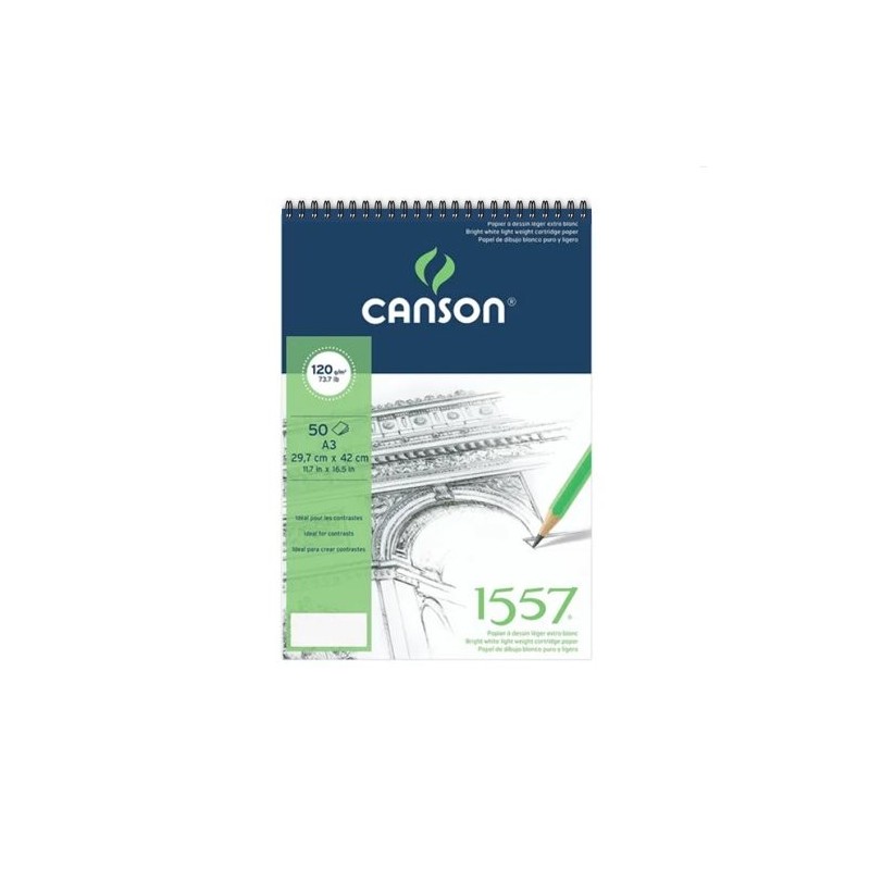 Material Bellas Artes – pintura-y-dibujo - 1557 Croquis Canson (Bloc anillas), 50h., 120 gr., 29.7x42 cm. | totenart.com