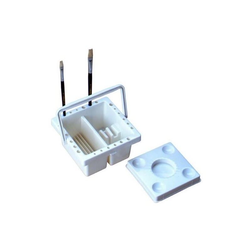 Material Bellas Artes – pintura-y-dibujo - Limpia pinceles de plástico con tapa y organizador | totenart.com