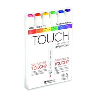 Material Bellas Artes - Pintura - TOUCH TWIN 6 brush marker set colores principales | totenart.com