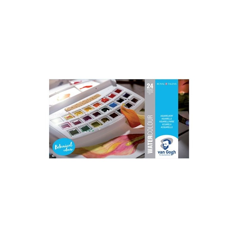 Material Bellas Artes - Pintura - Caja con 24 acuarelas Van Gogh 1/2 godet y pincel | totenart.com