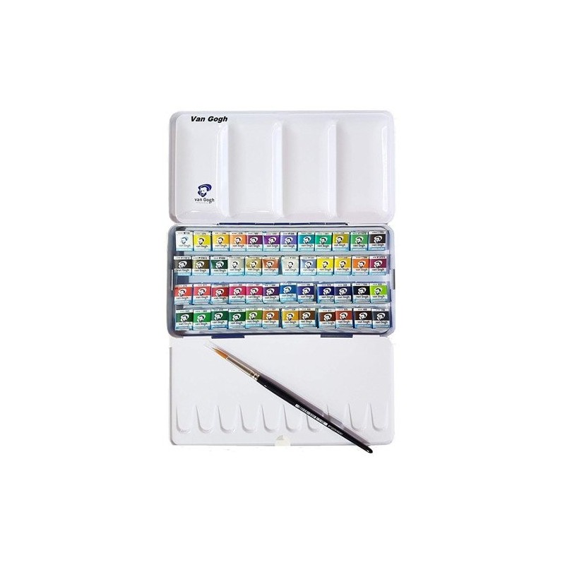 Material Bellas Artes - Pintura - Caja con 24 acuarelas Van Gogh 1/2 godet y pincel | totenart.com