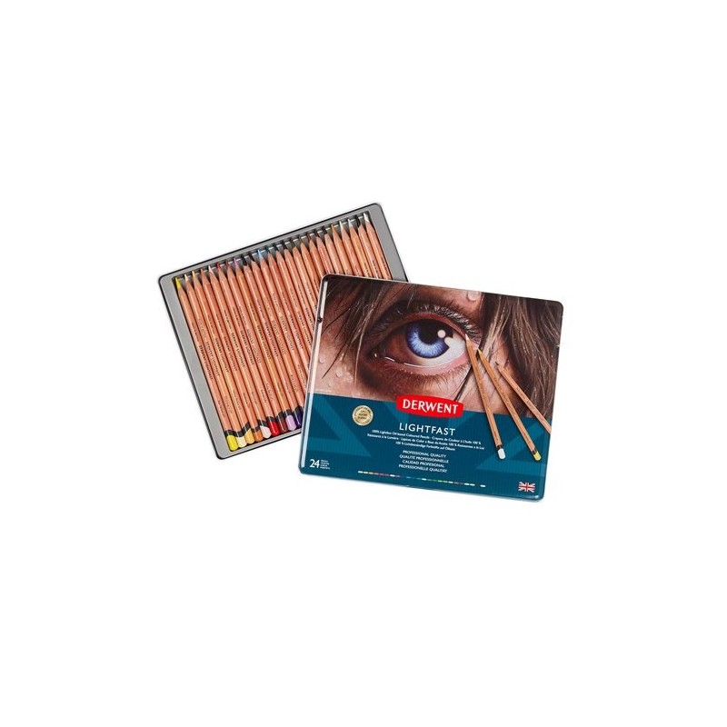 Material Bellas Artes – pintura-y-dibujo - Estuche de 24 lápices al óleo Lightfast Derwent | totenart.com