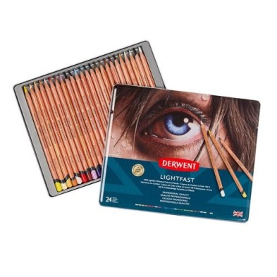 Material Bellas Artes – pintura-y-dibujo - Estuche de 24 lápices al óleo Lightfast Derwent | totenart.com