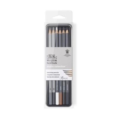 Material Bellas Artes – pintura-y-dibujo - Estuche de 6 lápices de esbozo Studio Collection Winsor&Newton | totenart.com