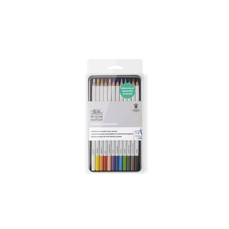 Material Bellas Artes – pintura-y-dibujo - Estuche de 12 lápices acuarela Studio Collection Winsor&Newton | totenart.com