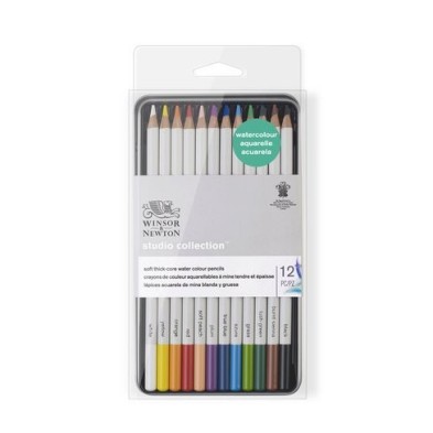 Material Bellas Artes – pintura-y-dibujo - Estuche de 12 lápices acuarela Studio Collection Winsor&Newton | totenart.com