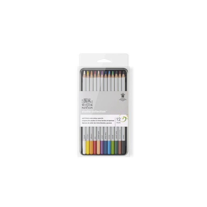Material Bellas Artes – pintura-y-dibujo - Estuche de 12 lápices de colores Studio Collection Winsor&Newton | totenart.com