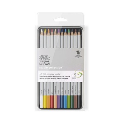 Material Bellas Artes – pintura-y-dibujo - Estuche de 12 lápices de colores Studio Collection Winsor&Newton | totenart.com