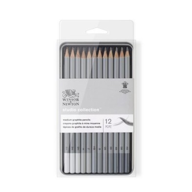 Material Bellas Artes – pintura-y-dibujo - Estuche de 12 lápices de grafito Studio Collection Winsor&Newton ** | totenart.com
