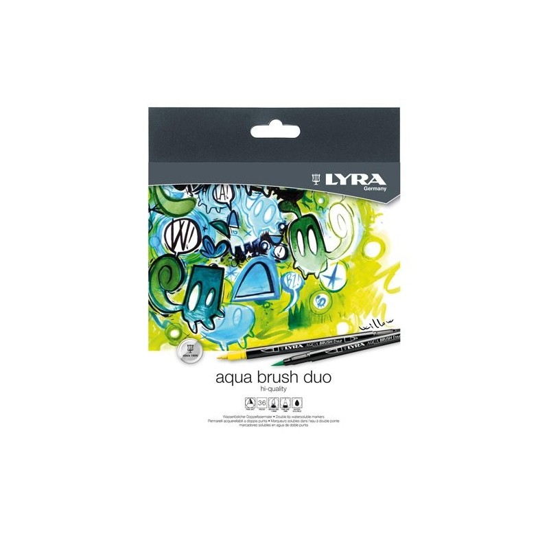 Material Bellas Artes - Pintura - Rotulador doble punta pincel Amarillo Crom Claro. Aqua Brush Duo, Lyra ** | totenart.com