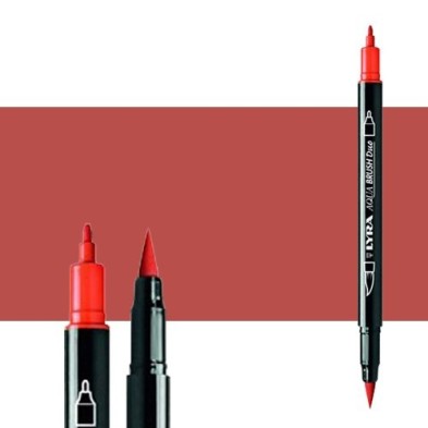 Material Bellas Artes - Pintura - Rotulador doble punta pincel Rojo Indiano. Aqua Brush Duo, Lyra ** | totenart.com