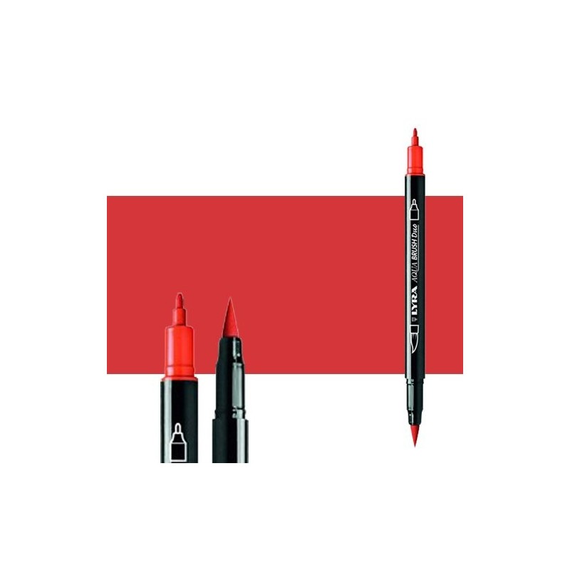 Material Bellas Artes - Pintura - Rotulador doble punta pincel Rojo Geranio. Aqua Brush Duo, Lyra ** | totenart.com