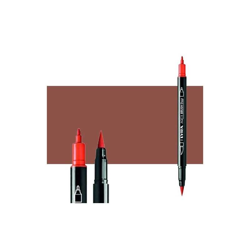 Material Bellas Artes - Pintura - Rotulador doble punta pincel Rojo Venecia. Aqua Brush Duo, Lyra | totenart.com