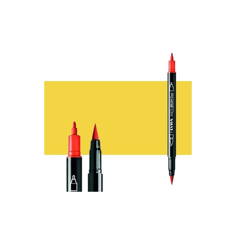Material Bellas Artes - Pintura - Rotulador doble punta pincel Amarillo Limón. Aqua Brush Duo, Lyra ** | totenart.com