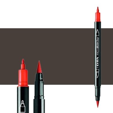 Material Bellas Artes - Pintura - Rotulador doble punta pincel Sepia Oscuro. Aqua Brush Duo, Lyra ** | totenart.com
