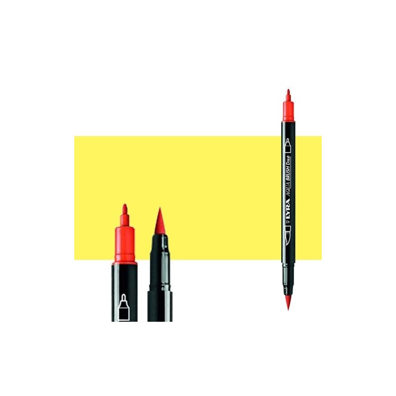Material Bellas Artes - Pintura - Rotulador doble punta pincel Amarillo Crom Claro. Aqua Brush Duo, Lyra ** | totenart.com