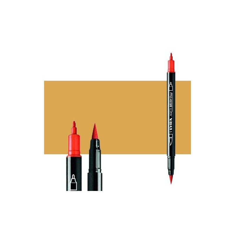 Material Bellas Artes - Pintura - Rotulador doble punta pincel Ocre Dorado. Aqua Brush Duo, Lyra ** | totenart.com