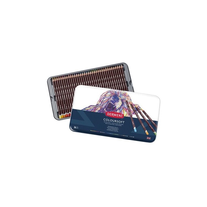 Material Bellas Artes – pintura-y-dibujo - Estuche de 36 lápices Coloursoft Derwent | totenart.com
