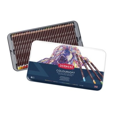 Material Bellas Artes – pintura-y-dibujo - Estuche de 36 lápices Coloursoft Derwent | totenart.com