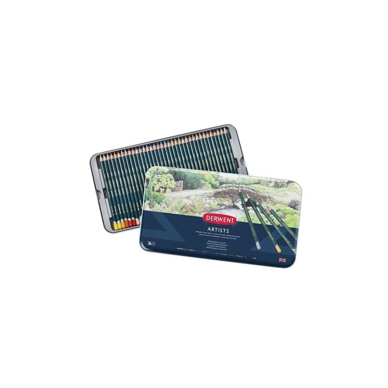 Material Bellas Artes – pintura-y-dibujo - Estuche de 36 lápices Artist Derwent ** | totenart.com