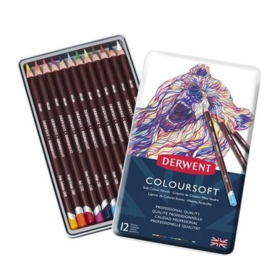 Material Bellas Artes – pintura-y-dibujo - Estuche de 12 lápices Coloursoft Derwent | totenart.com