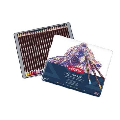 Material Bellas Artes – pintura-y-dibujo - Estuche de 24 lápices Coloursoft Derwent | totenart.com
