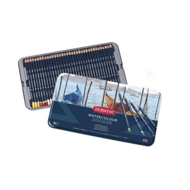Material Bellas Artes – pintura-y-dibujo - Estuche de 36 lápices acuarelables Derwent | totenart.com