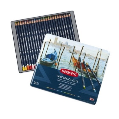 Material Bellas Artes – pintura-y-dibujo - Estuche de 24 lápices acuarelables Derwent | totenart.com
