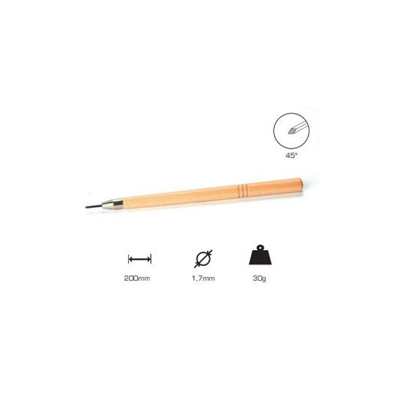 Buril cuadrado 1.7 mm., mango largo