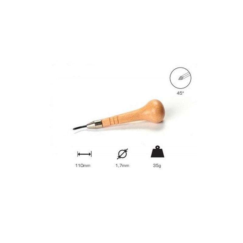 Buril cuadrado 1.7 mm., Mango Champinon