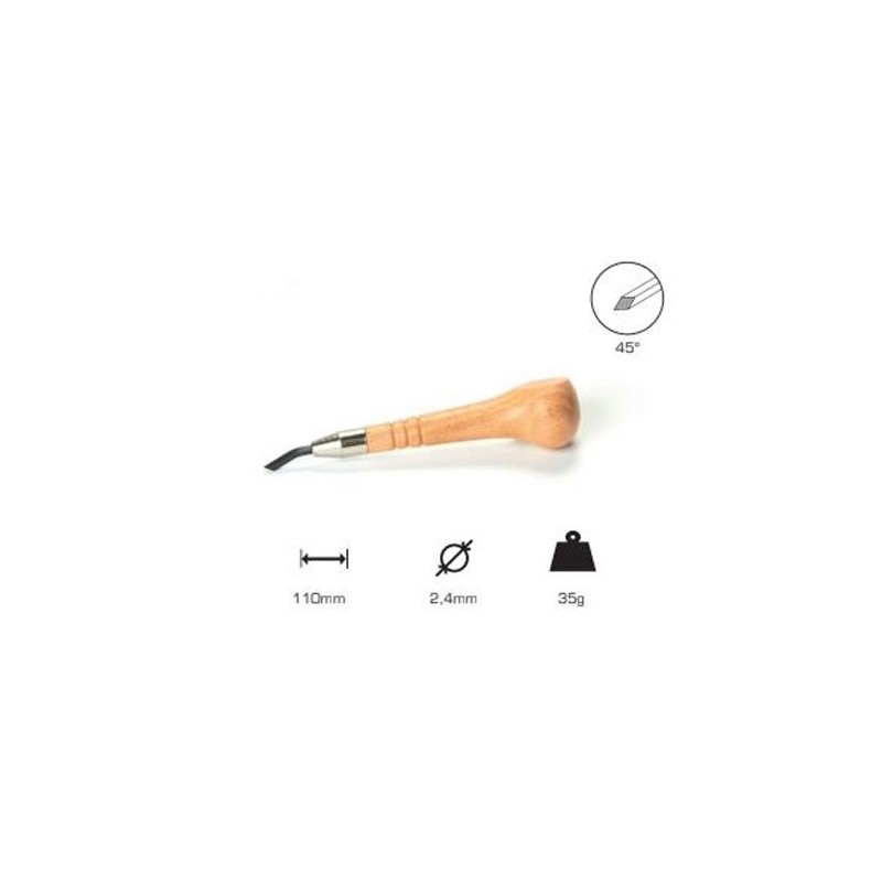 Buril cuadrado 2.4 mm., Mango Champinon