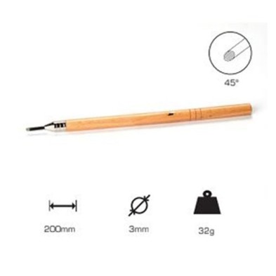 Buril redondo 3 mm., 45., Mango largo